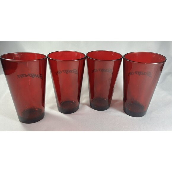 Snap-On Tools Red Pint Glasses Set of 4 - Picture 12 of 16